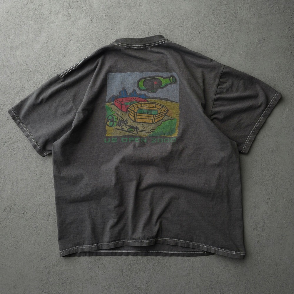 Delta US Open 2000 Heineken T-shirt Mens XL Black Vintage 2000s